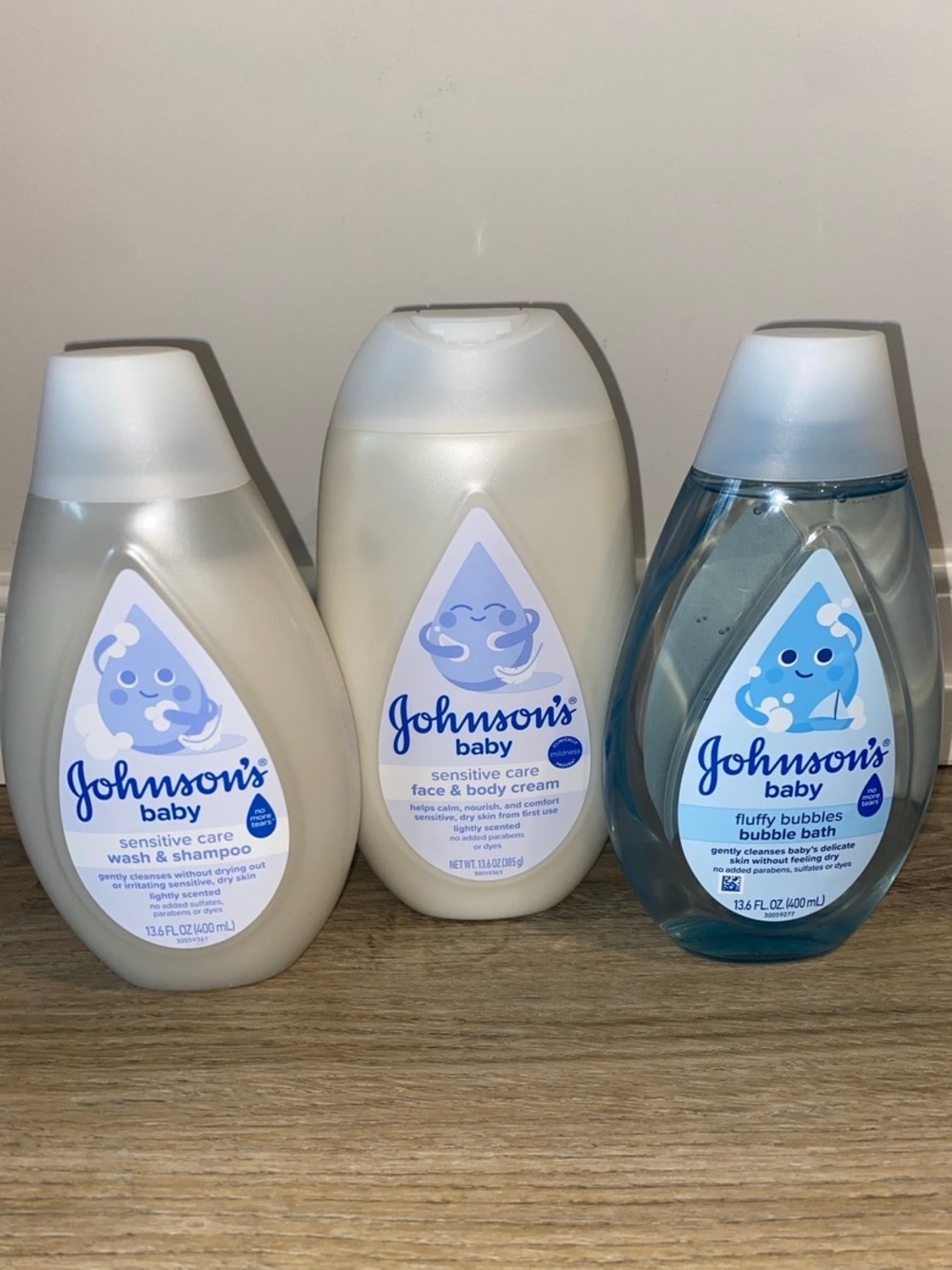Sensitive Care Wash & Fluffy Bubbles Bath Trio - White & Blue